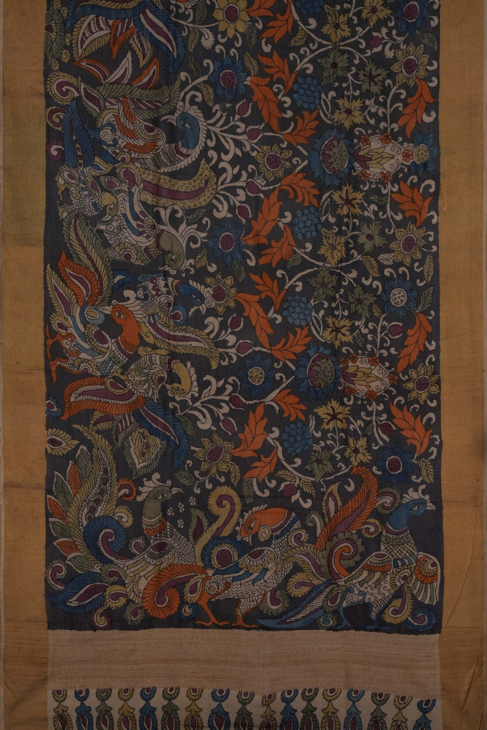 Image of Kalamkari Hand-Painted Saree